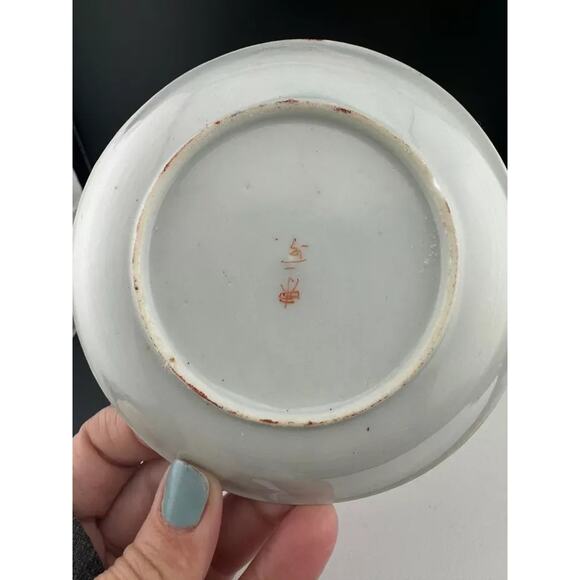 Vintage Set of Hand Painted Japanese Style Saucers - Picture 6 of 7